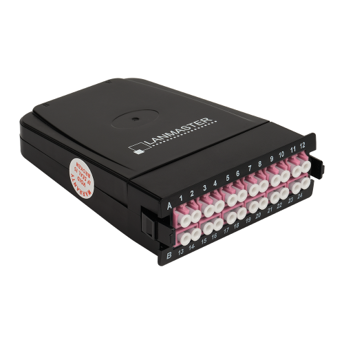 Кассета 2xMPO12, 24xLC OM4, тип B, универсальная раскладка, низкие потери ULL
